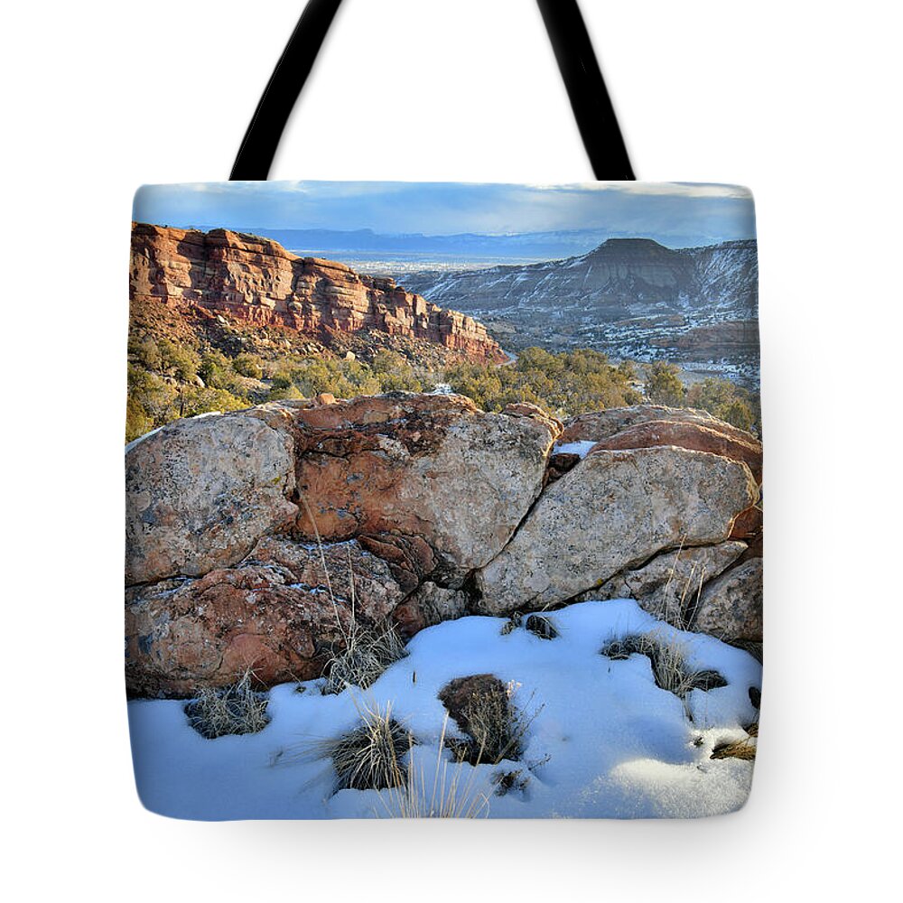 Colorado National Monument Tote Bag featuring the photograph Morning at the East Entrance of Colorado National Monument #1 by Ray Mathis