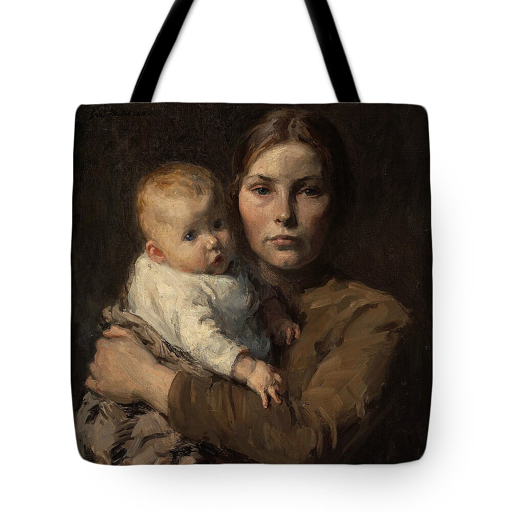 19th Century Art Tote Bag featuring the painting Mother and Child, from 1906 by Gari Melchers