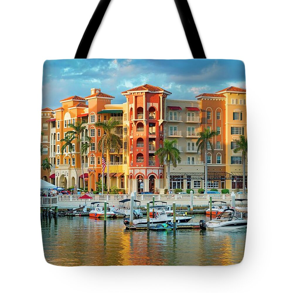 Estock Tote Bag featuring the digital art Naples Florida by Laura Zeid