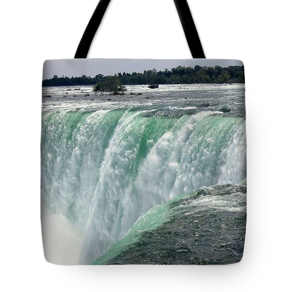 Landscape Tote Bag featuring the painting Niagara Falls #1 by Celestial Images