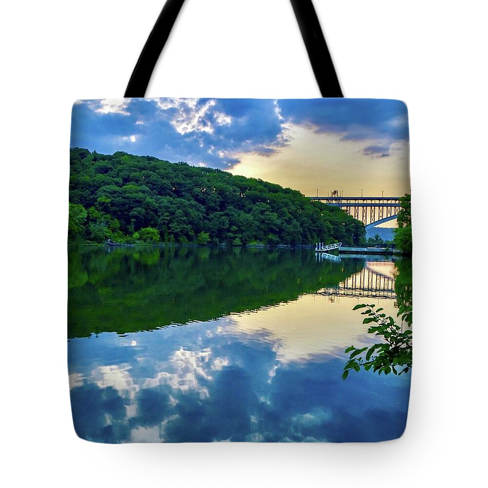 Reflection Tote Bag featuring the photograph Nightfall by Shannon Kelly