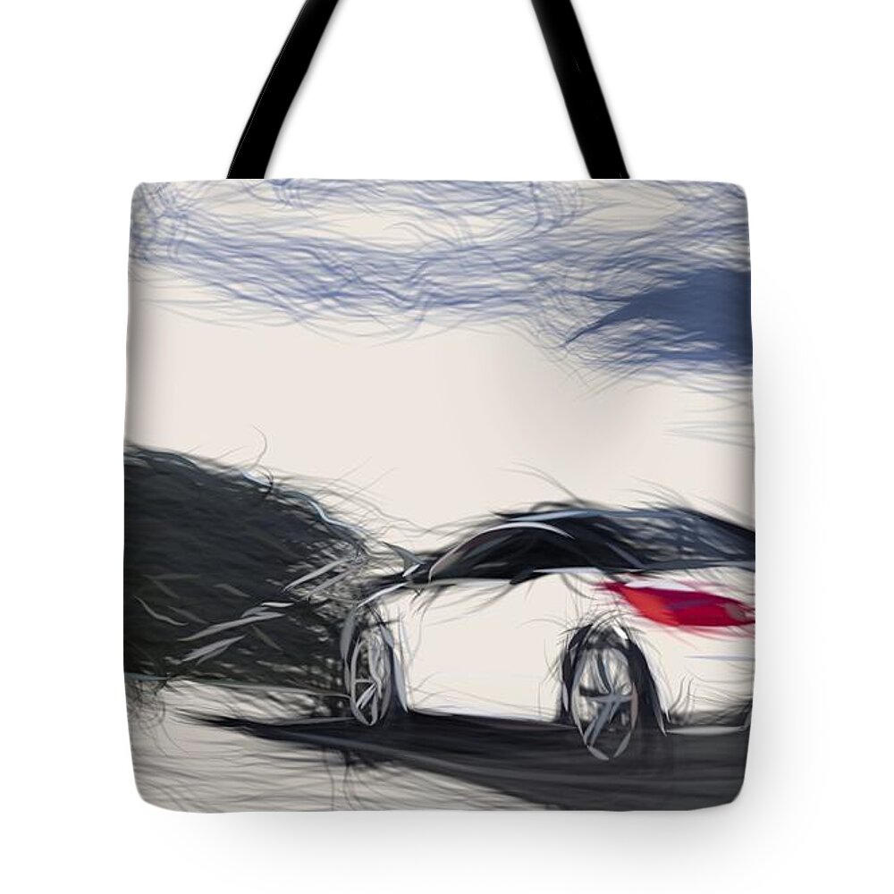 Peugeot Tote Bag featuring the digital art Peugeot RCZ Drawing #2 by CarsToon Concept