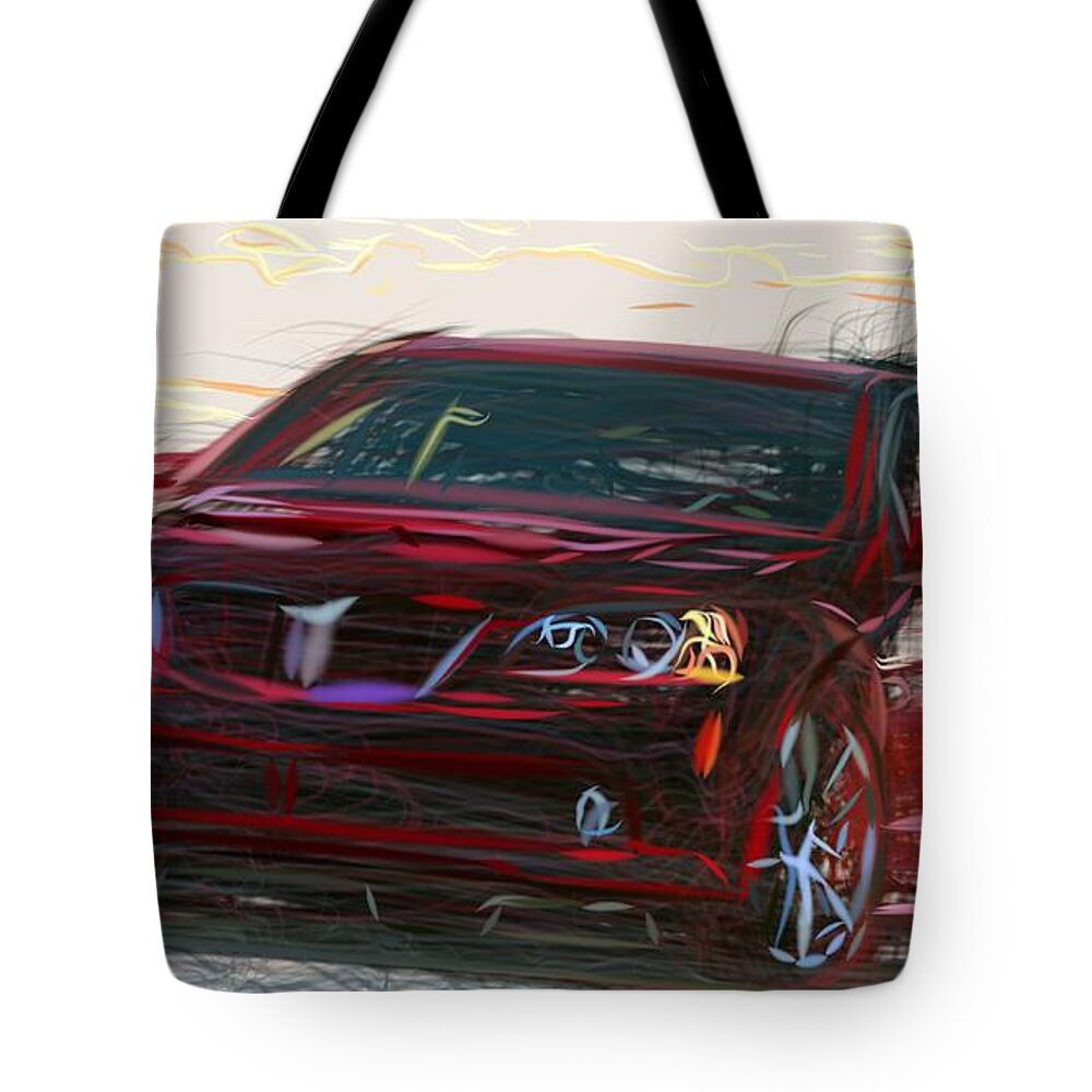 Pontiac Tote Bag featuring the digital art Pontiac G8 GT Draw #1 by CarsToon Concept