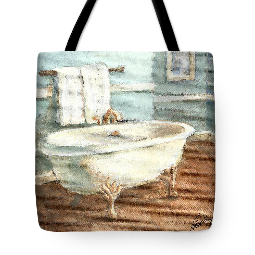 Bath Tote Bag featuring the painting Porcelain Bath Iv #1 by Ethan Harper