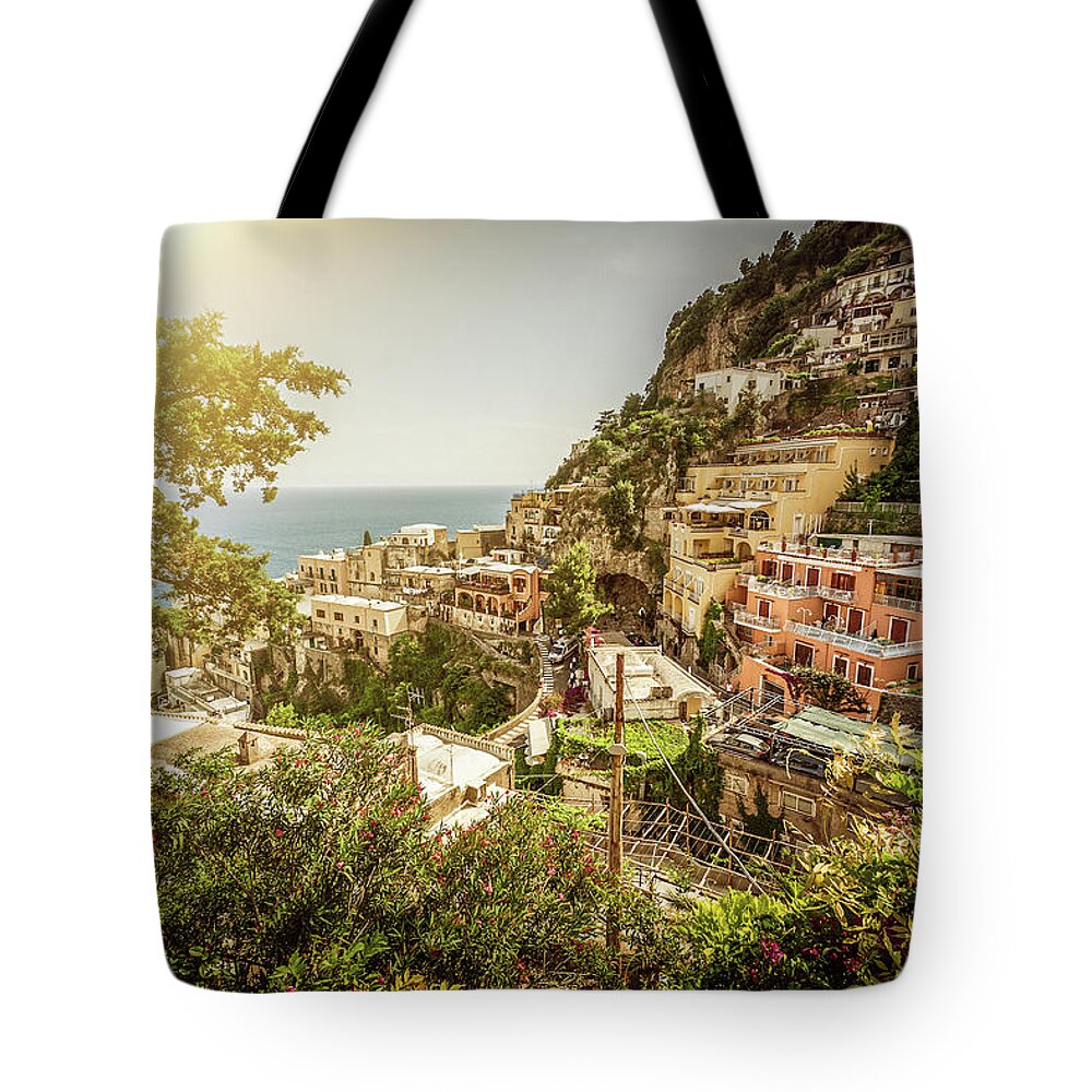 Amalfi Tote Bag featuring the photograph Positano And The Amalfi Coast #1 by Piola666