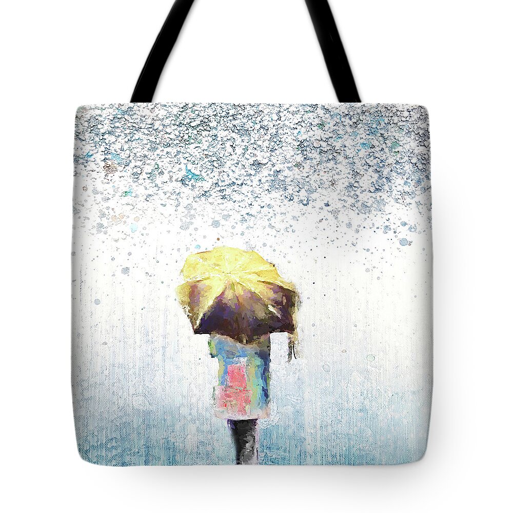 Rain Tote Bag featuring the digital art Raindrops Keep Falling #1 by Marilyn Wilson