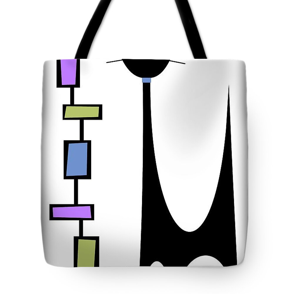 Atomic Cat Tote Bag featuring the digital art Rectangle Cat 2 by Donna Mibus