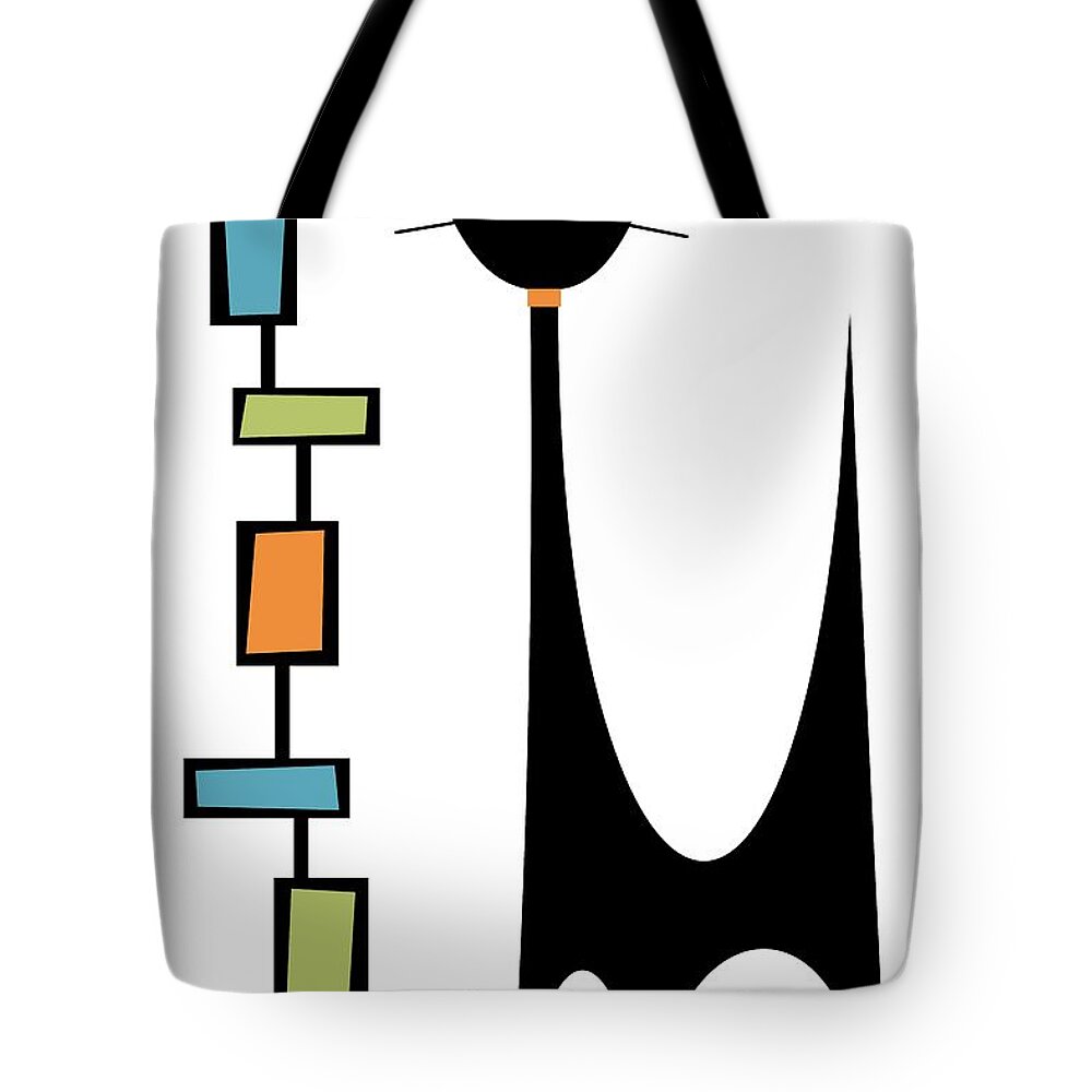 Atomic Cat Tote Bag featuring the digital art Rectangle Cat by Donna Mibus