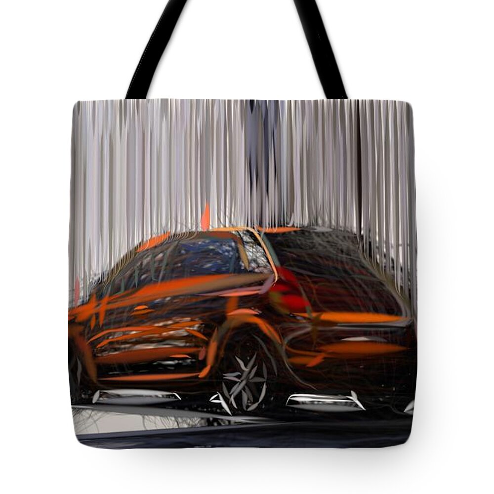 Renault Tote Bag featuring the digital art Renault Twingo GT Drawing #2 by CarsToon Concept