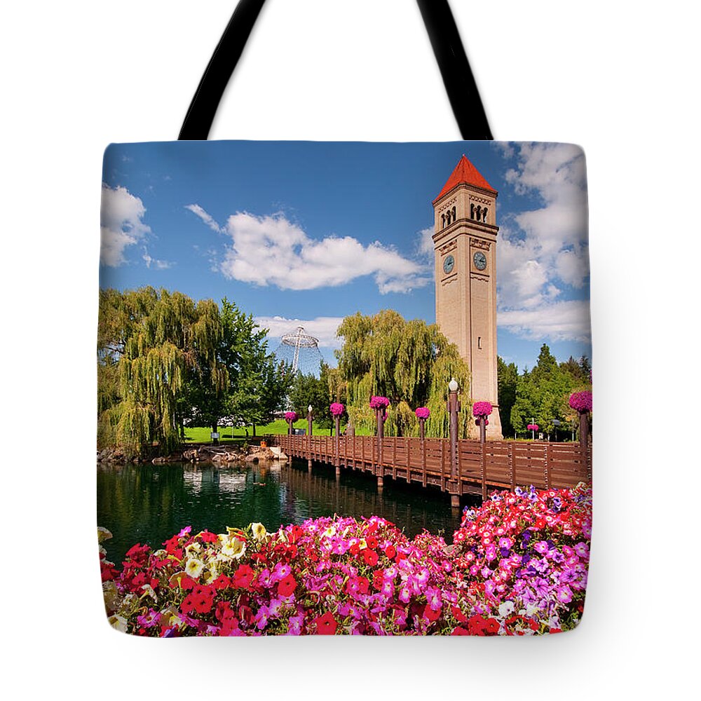 Estock Tote Bag featuring the digital art Riverfront Park, Washington State by Towpix