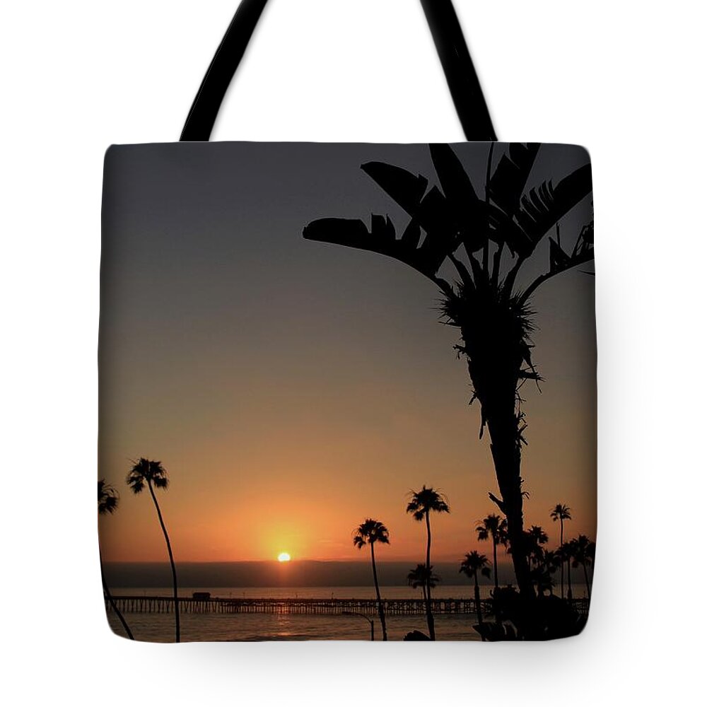Sunset Tote Bag featuring the photograph San Clemente Sunset #1 by Brian Eberly