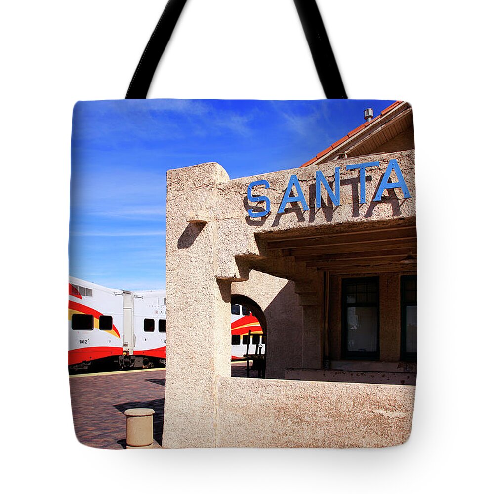 Santa Fe Tote Bag featuring the photograph Santa Fe Railway Station #1 by Chris Smith