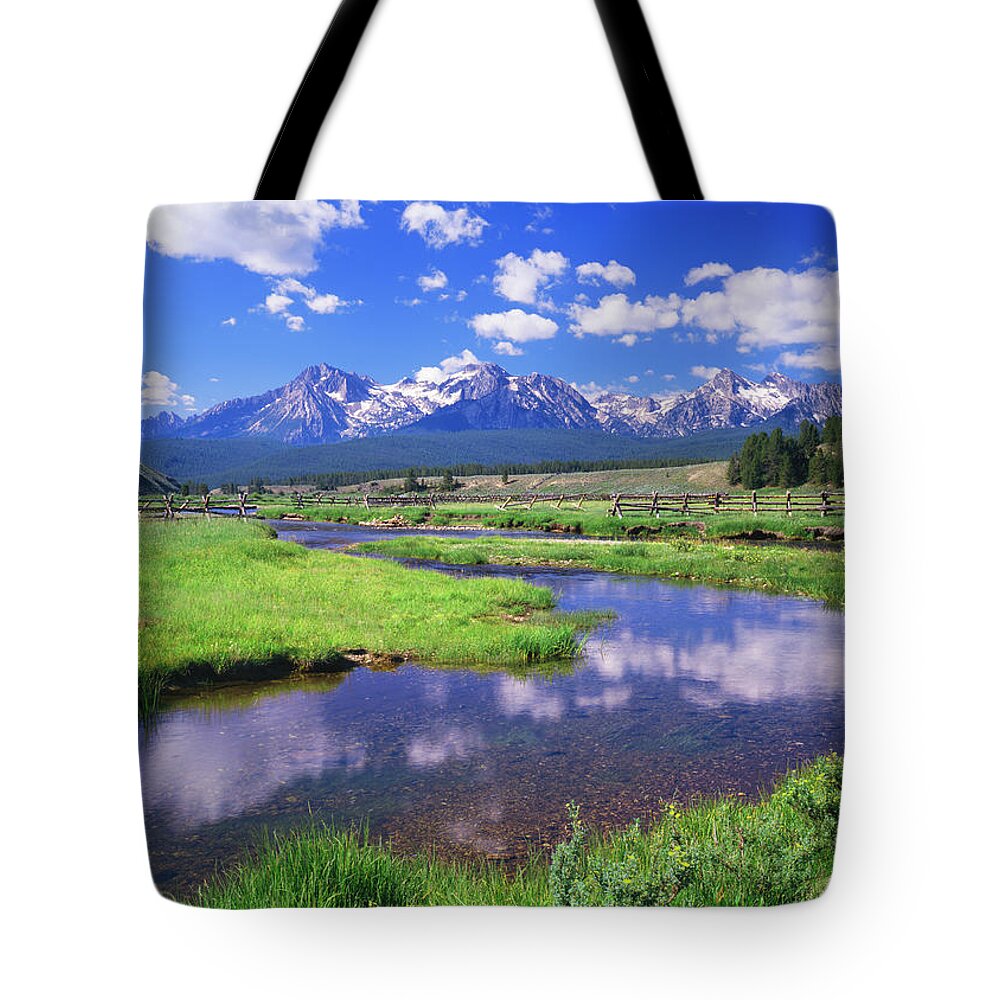 Scenics Tote Bag featuring the photograph Sawtooth Mountain Range, Idaho #1 by Ron thomas