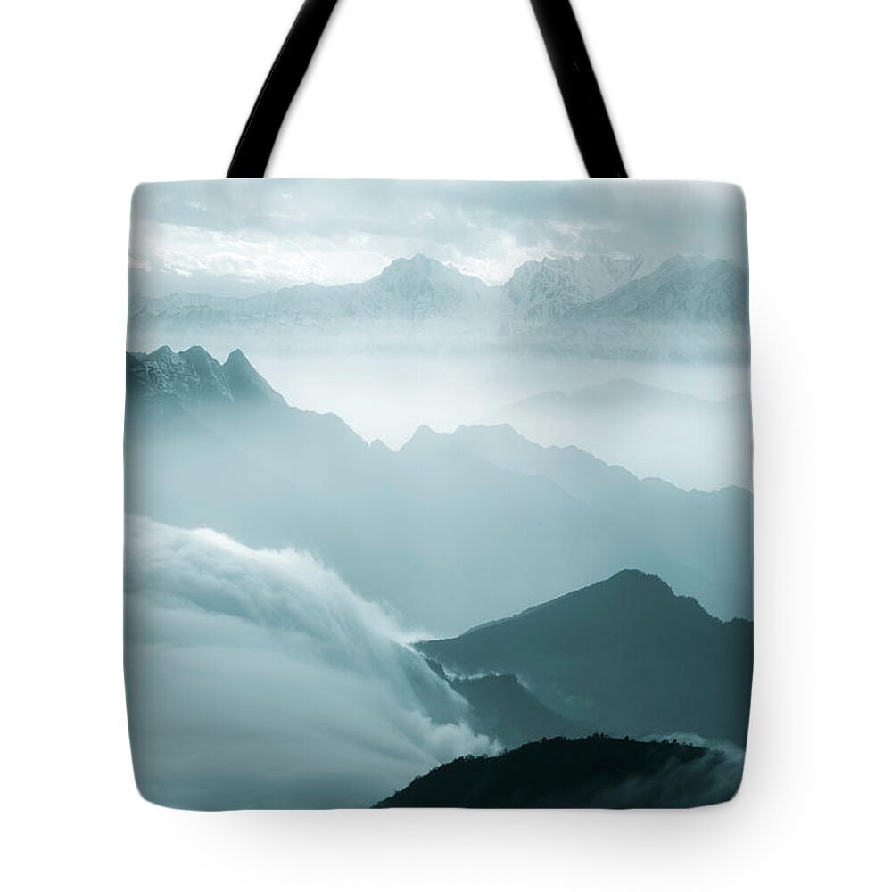 Chinese Culture Tote Bag featuring the photograph Sea Of Clouds by 4x-image