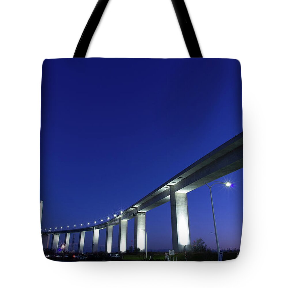 Tranquility Tote Bag featuring the photograph Shinminato Oohashi #1 by Hama