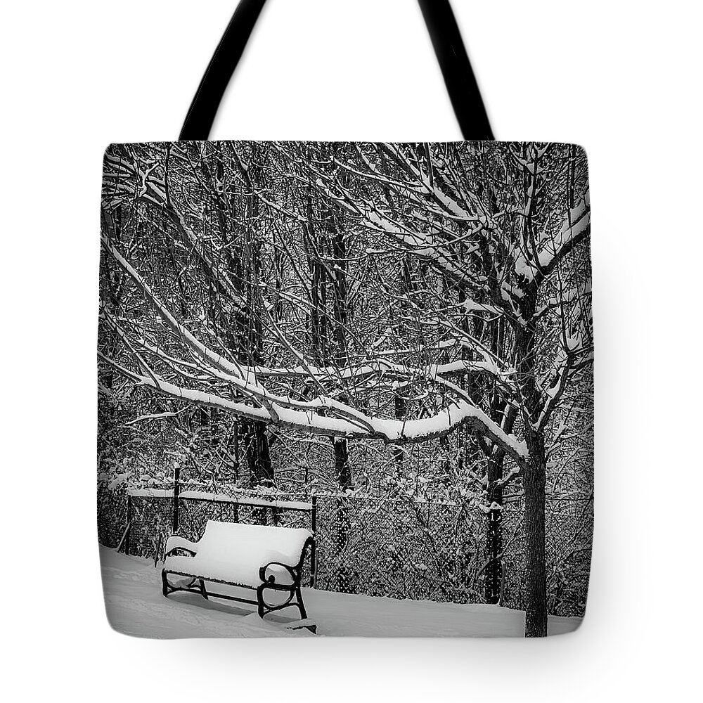 Snow Tote Bag featuring the photograph Snow Day by Lora J Wilson