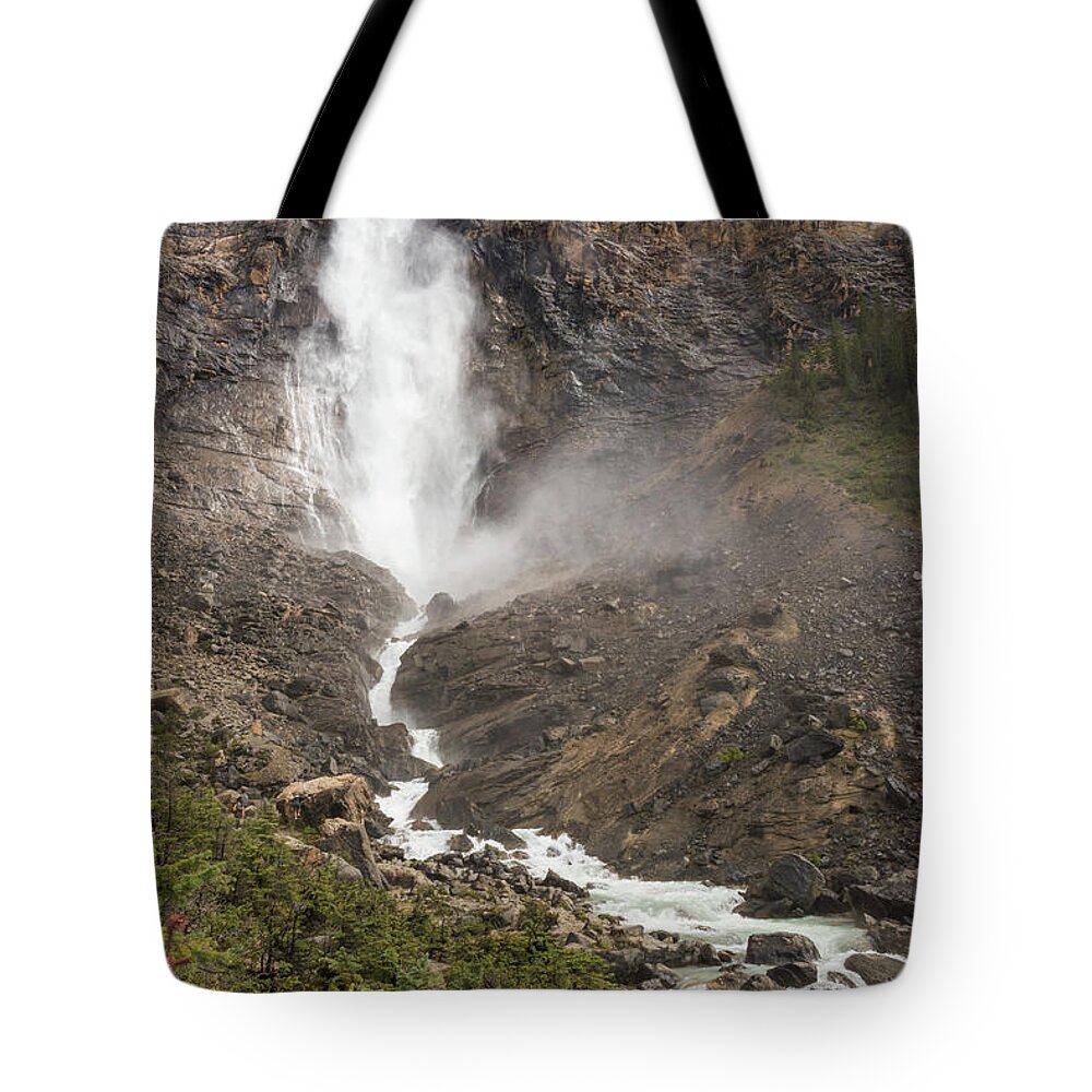 Takakkaw Falls Tote Bag featuring the photograph Splash Zone #1 by Kristopher Schoenleber