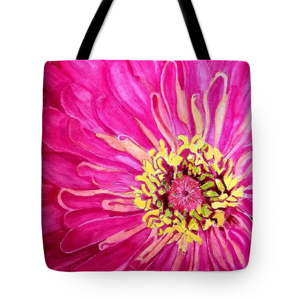 Dahlia Tote Bag featuring the painting Steger Dahlia by Ann Frederick