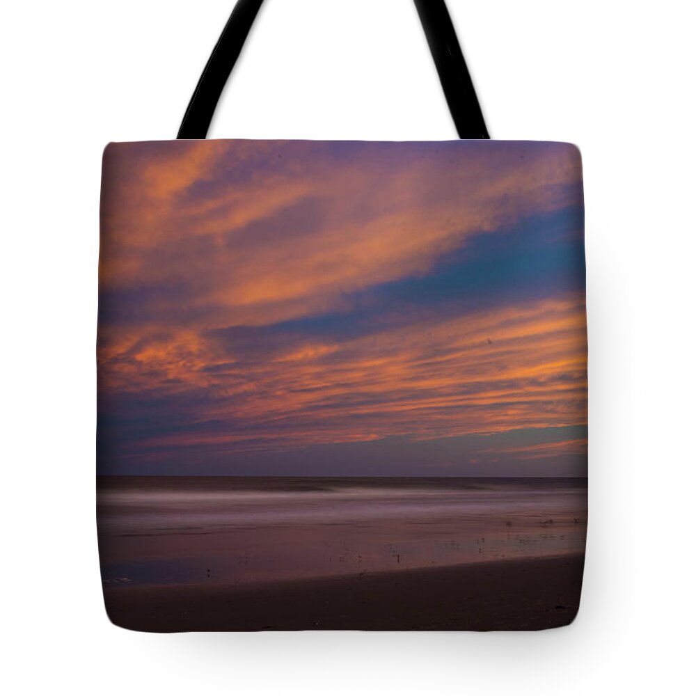 Sun Set Tote Bag featuring the photograph Sunset at the Beach #1 by Alan Goldberg