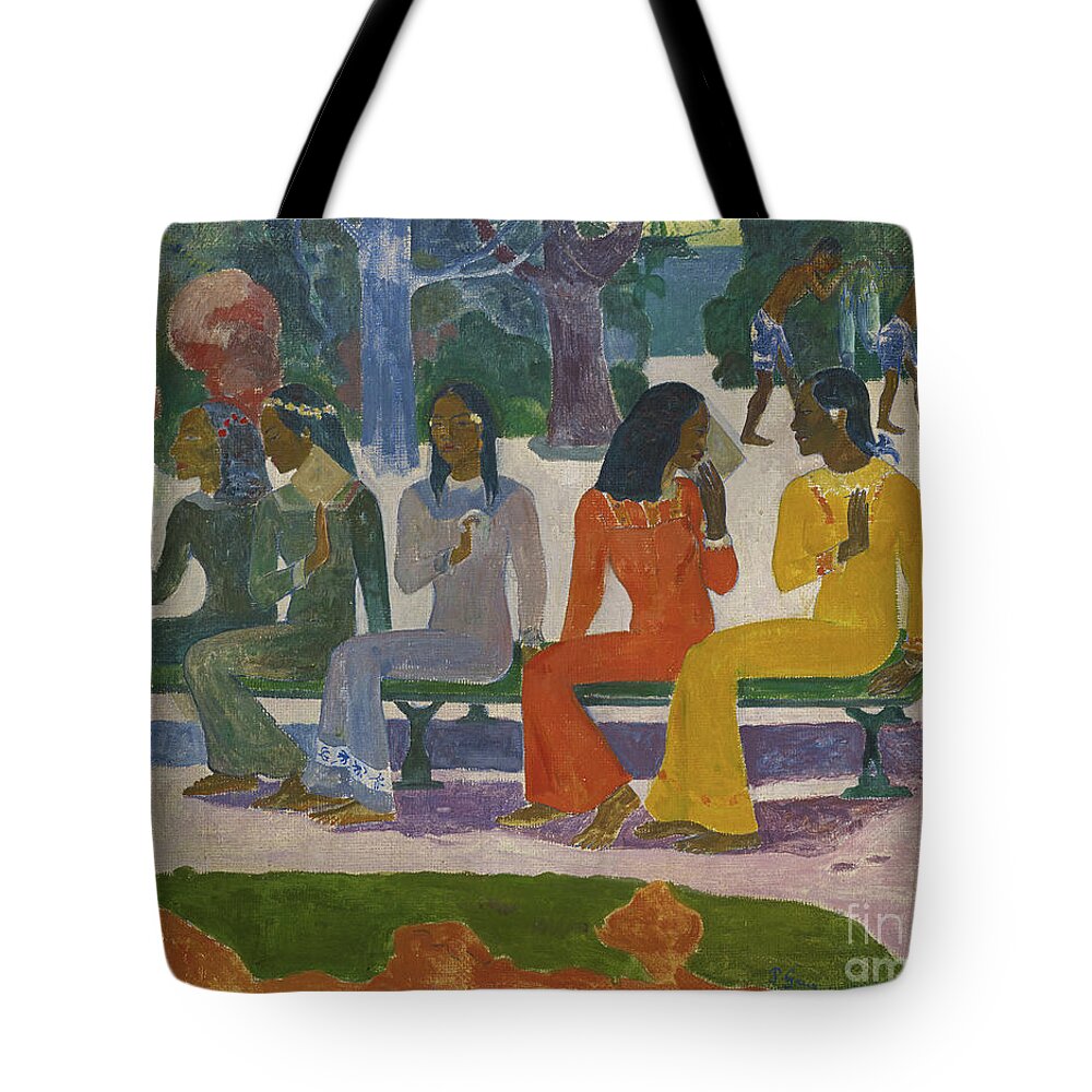 19th Century Tote Bag featuring the painting Ta Matete by Paul Gauguin