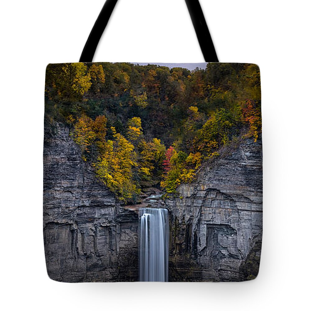 New York Tote Bag featuring the photograph Taughannock Falls #1 by Robert Fawcett