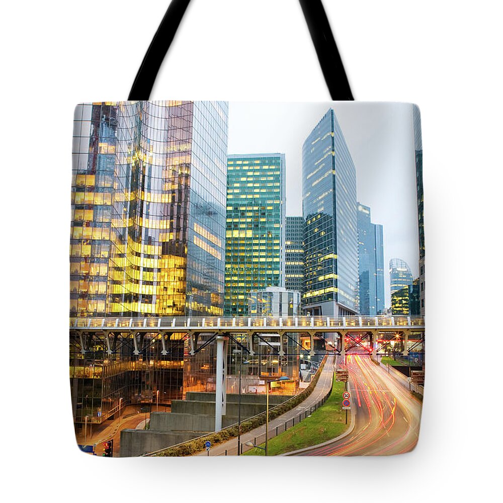 Financial District Tote Bag featuring the photograph The Financial District, La Defense #1 by Scott E Barbour