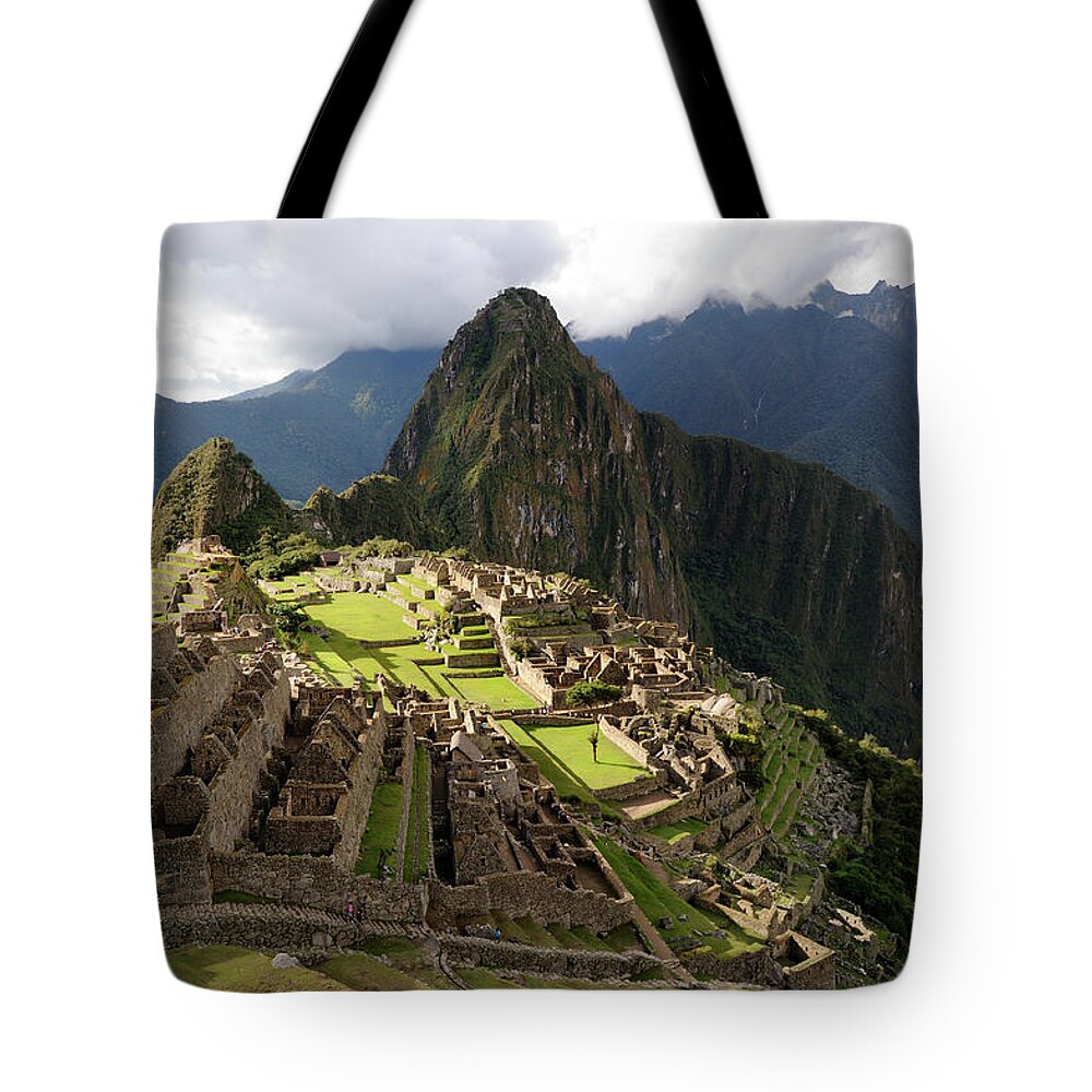 Disbelief Tote Bag featuring the photograph The Lost Inca City Of Machu Picchu #1 by Elmvilla