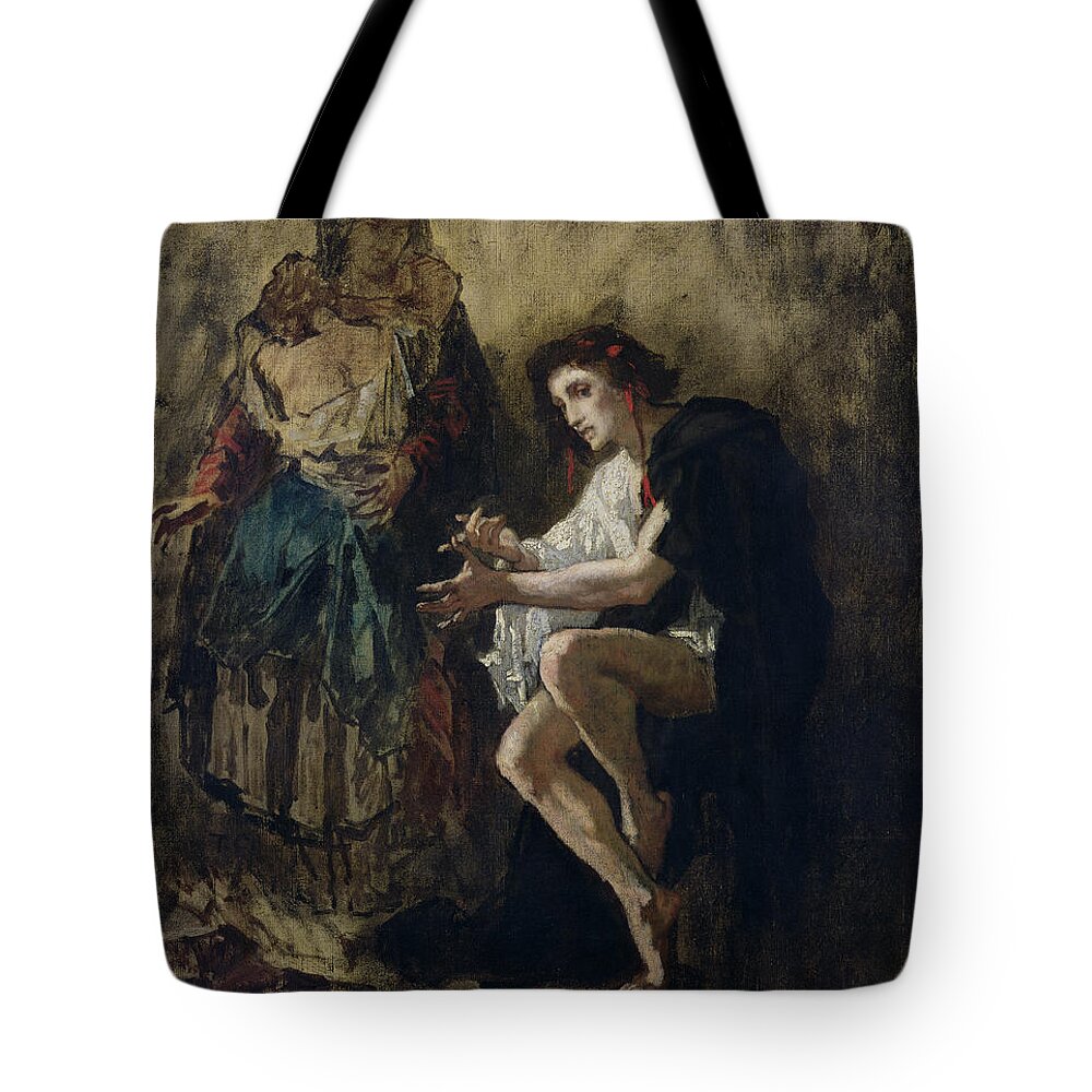 Fool Tote Bag featuring the painting The Madman by Thomas Couture