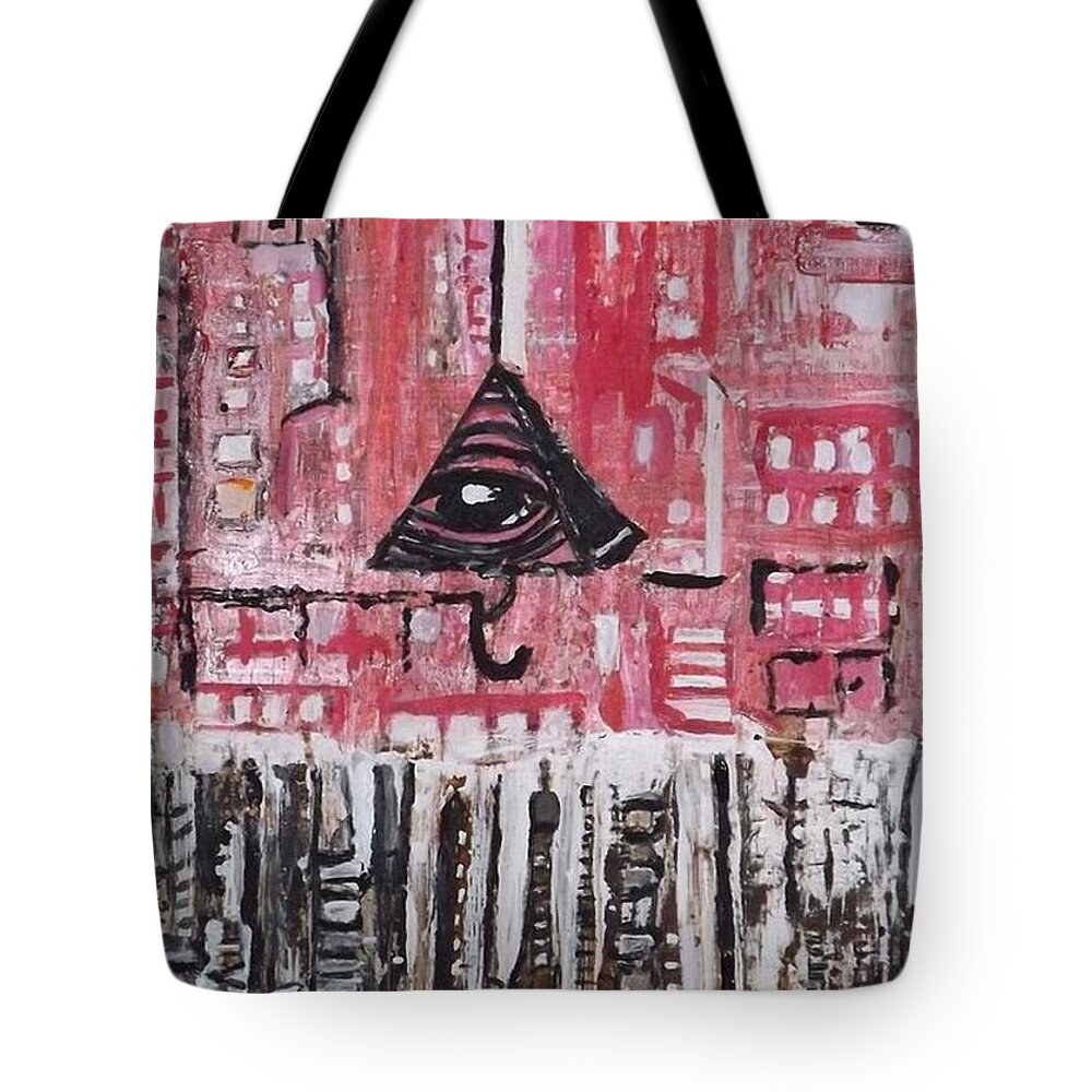Acrylic Tote Bag featuring the painting The Underworld by Denise Morgan