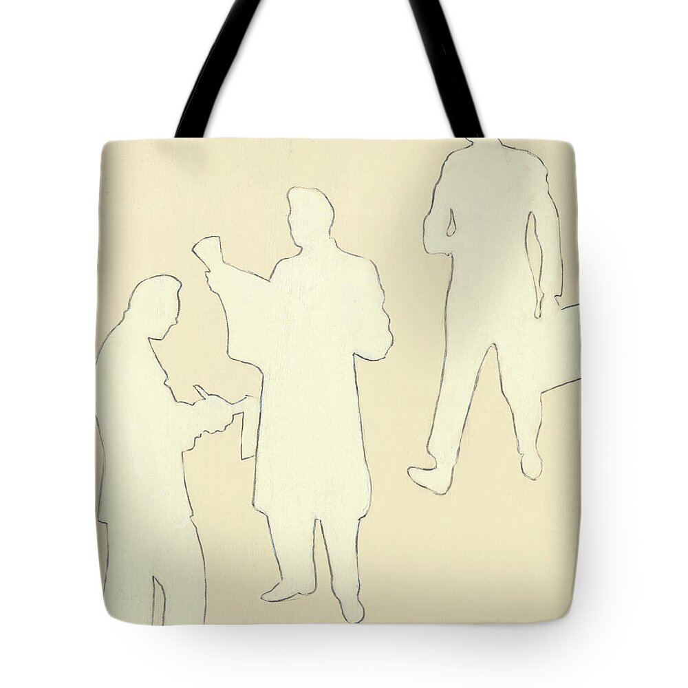Adult Tote Bag featuring the drawing Three Businessmen #1 by CSA Images