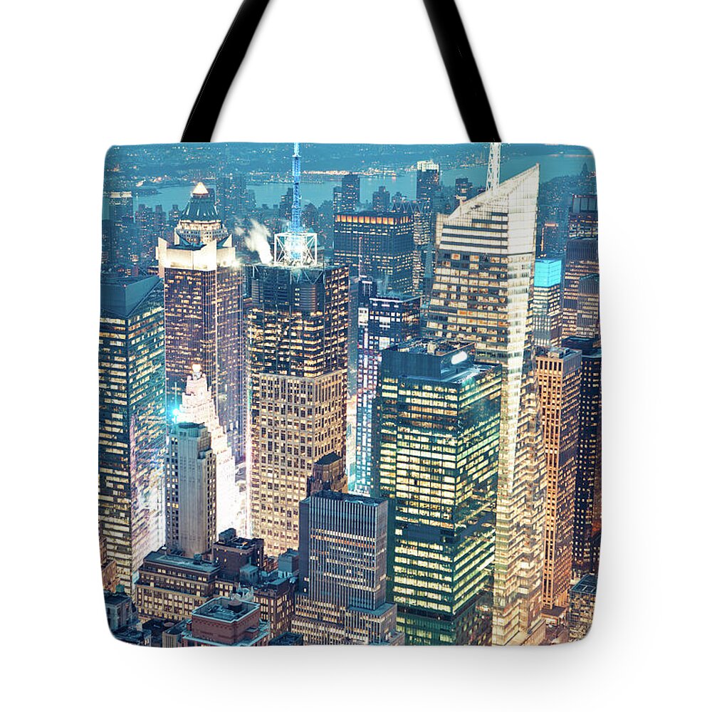 Downtown District Tote Bag featuring the photograph Time Square, New York City #1 by Pawel.gaul