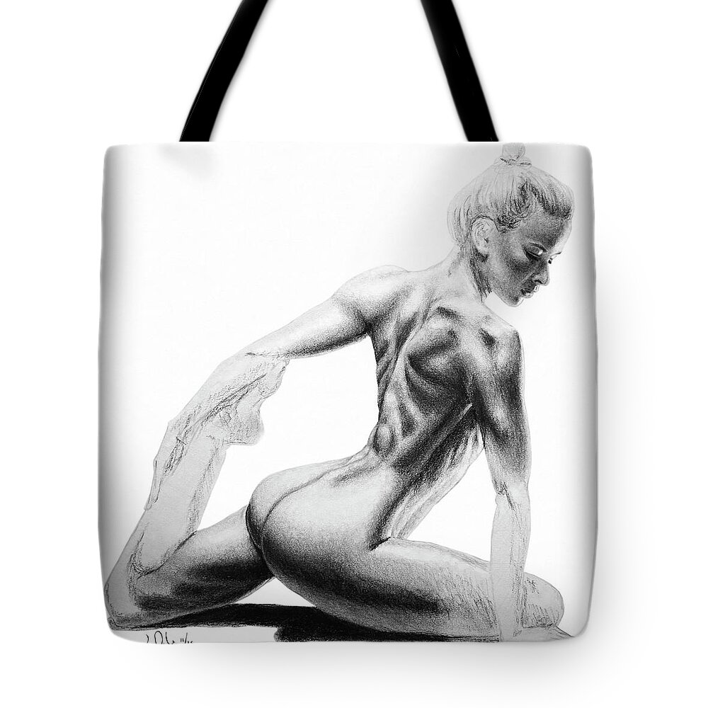 Joe Ogle Tote Bag featuring the drawing Untitled #1 by Joseph Ogle