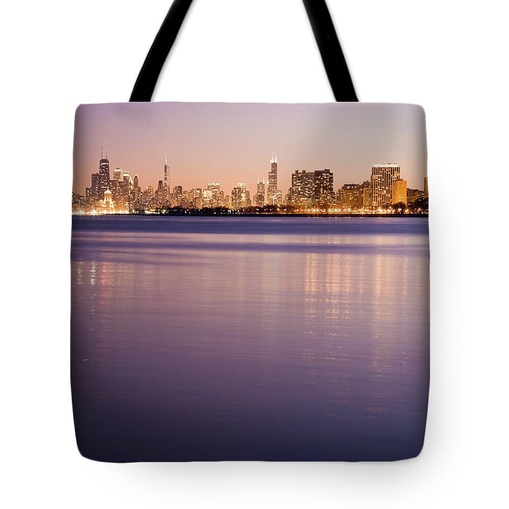 Lake Michigan Tote Bag featuring the photograph Usa, Illinois, Chicago, City Skyline #1 by Henryk Sadura