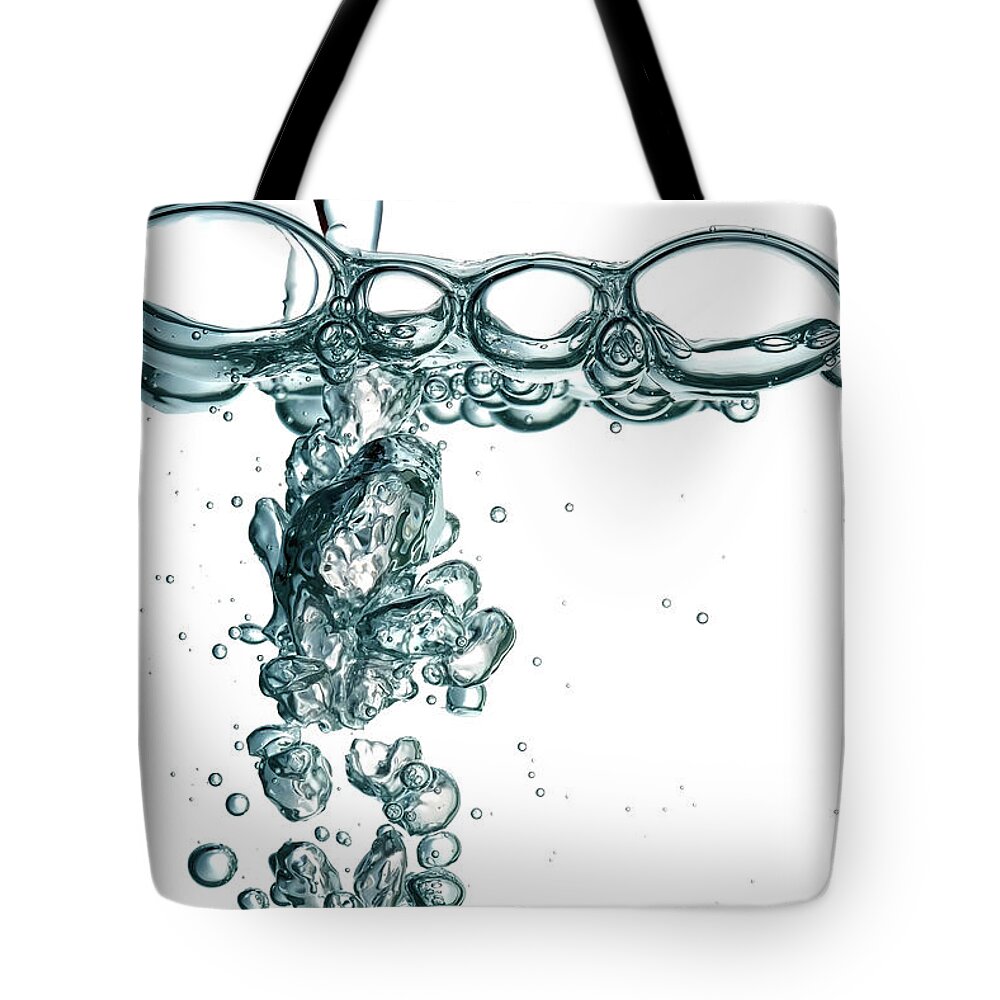 Underwater Tote Bag featuring the photograph Water Bubbles #1 by Trout55