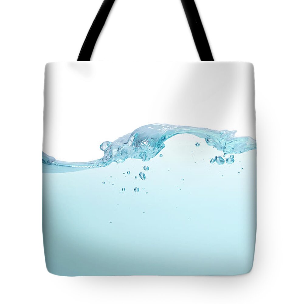 White Background Tote Bag featuring the photograph Water Surface And Wave On White #1 by Biwa Studio