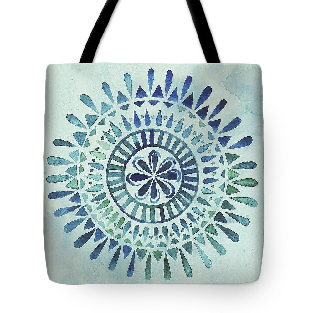Decorative Tote Bag featuring the painting Watercolor Mandala II by Grace Popp