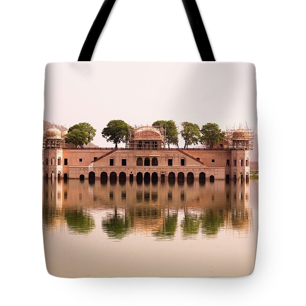 Water's Edge Tote Bag featuring the photograph Waterfront Building, Jaipur, India #1 by Keith Levit