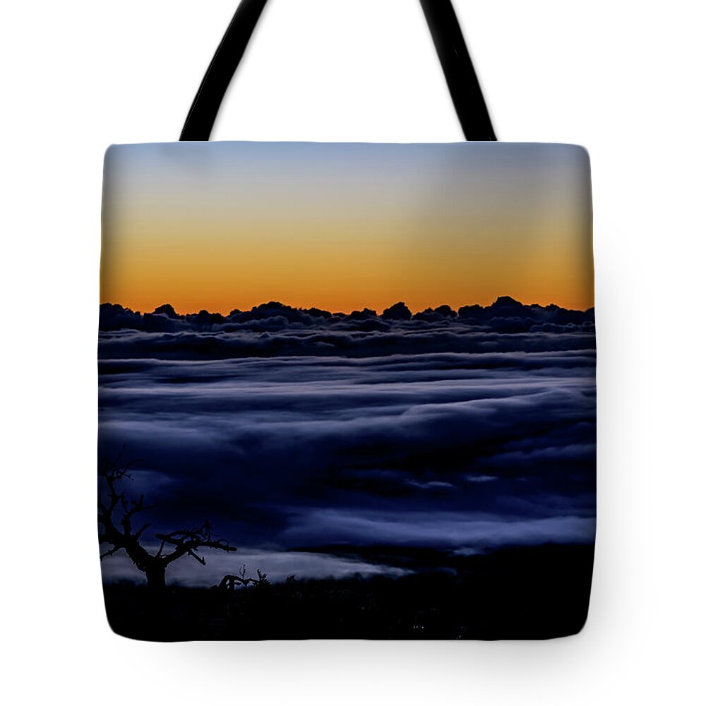 Winter Solstice Tote Bag featuring the photograph Winter Solstice 2018 at Kahinahina on Mauna Kea #1 by Don Mitchell
