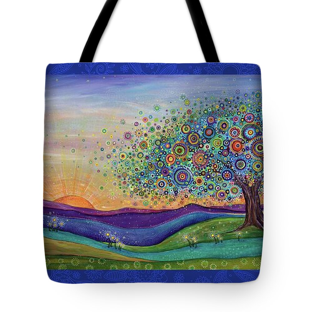Whimsical Tree Tote Bag featuring the digital art You Are My Sunshine - Poetry by Tanielle Childers