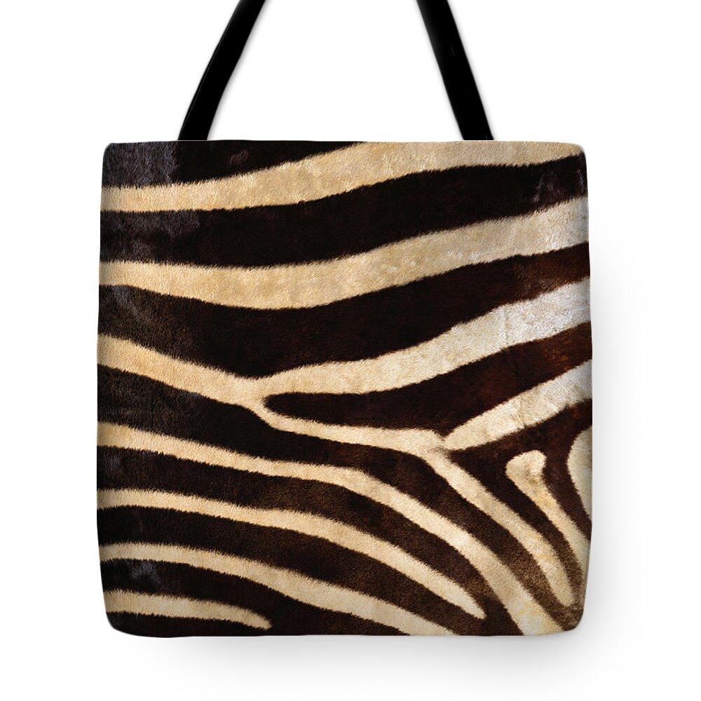 Animal Skin Tote Bag featuring the photograph Zebra Hide #1 by Siede Preis