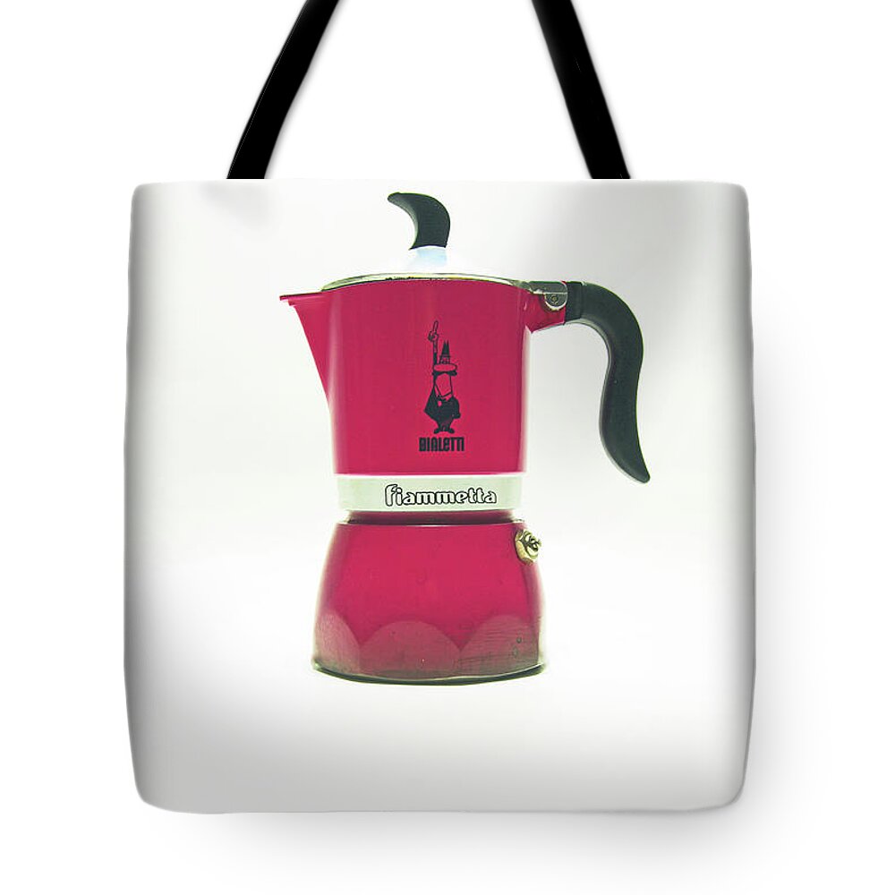 Cafetiere Tote Bag featuring the photograph 10-05-19 STUDIO. Red Cafetiere. by Lachlan Main