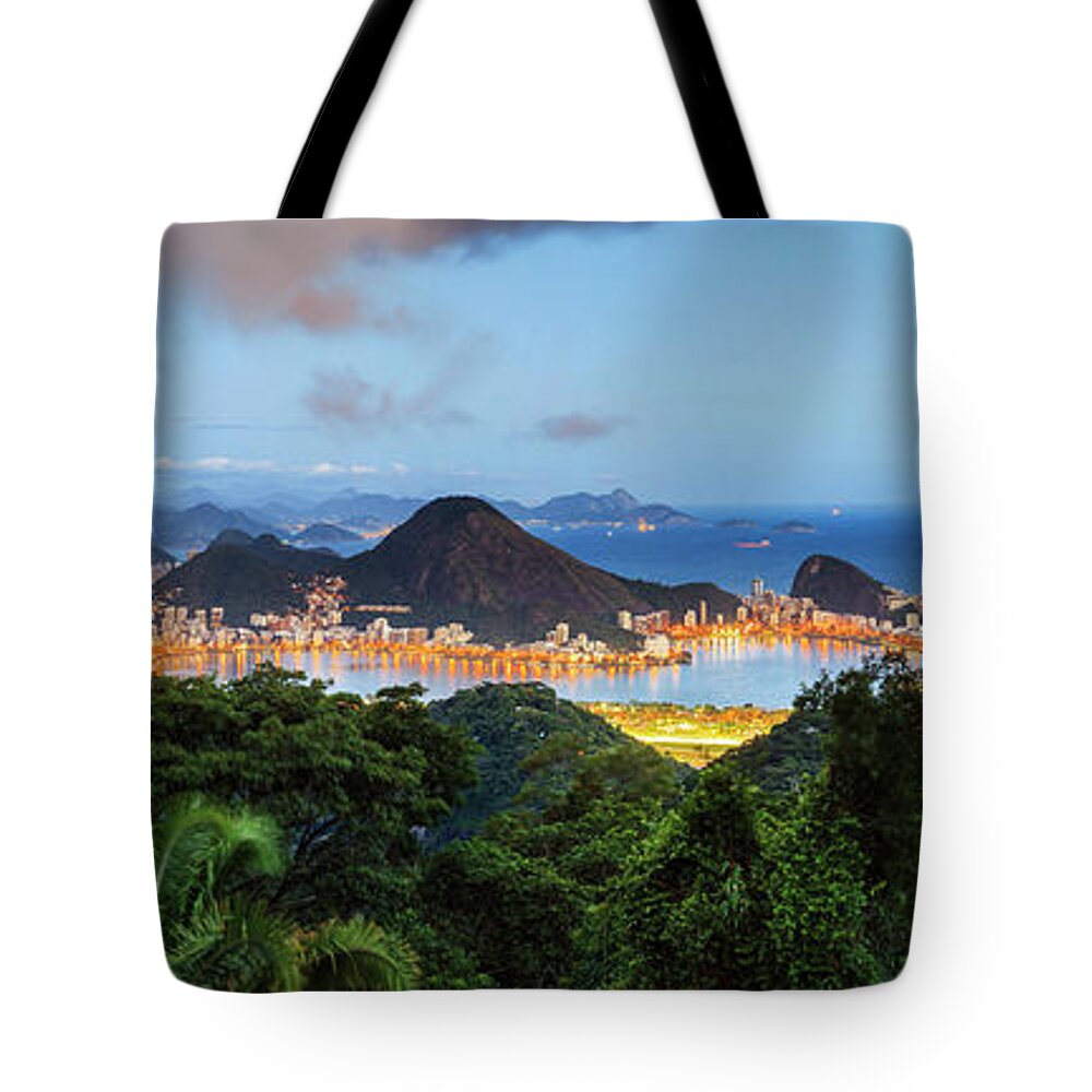 Estock Tote Bag featuring the digital art Cityscape, Rio De Janeiro, Brazil #10 by Antonino Bartuccio