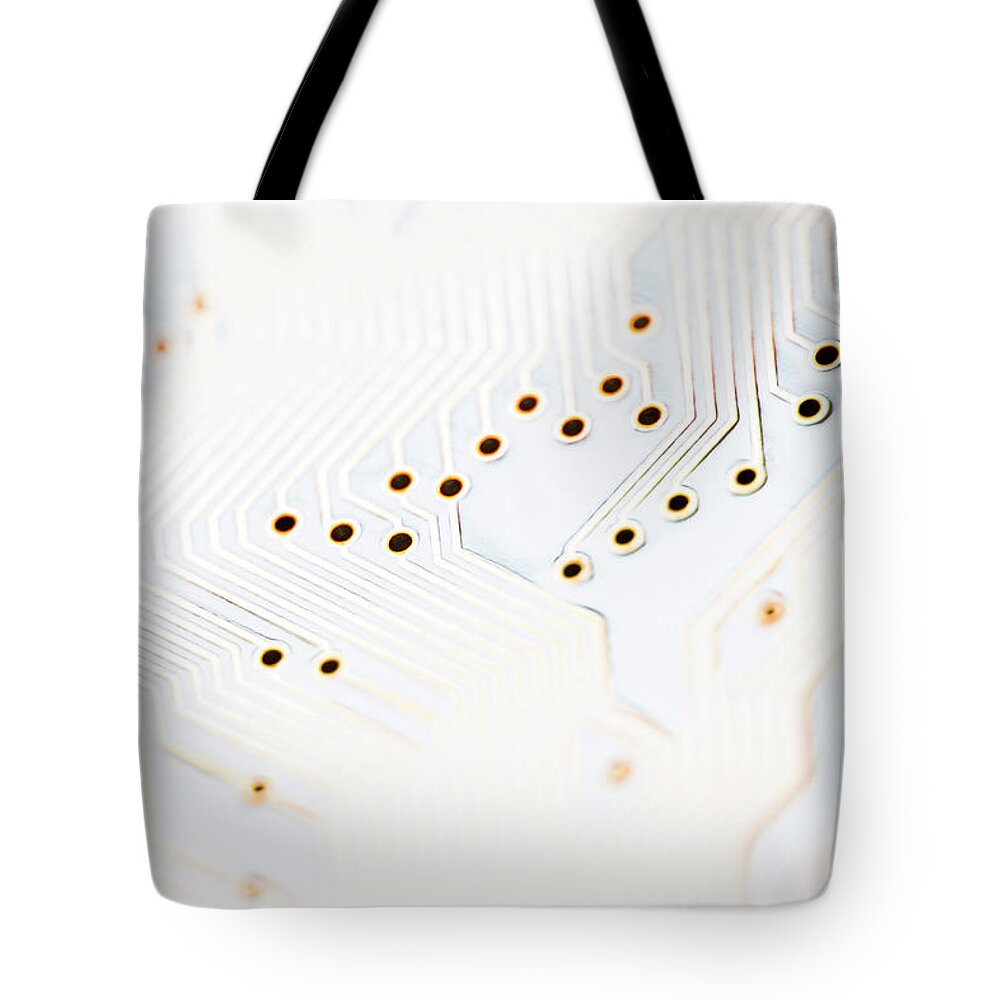 Electrical Component Tote Bag featuring the photograph Close-up Of A Circuit Board #10 by Nicholas Rigg