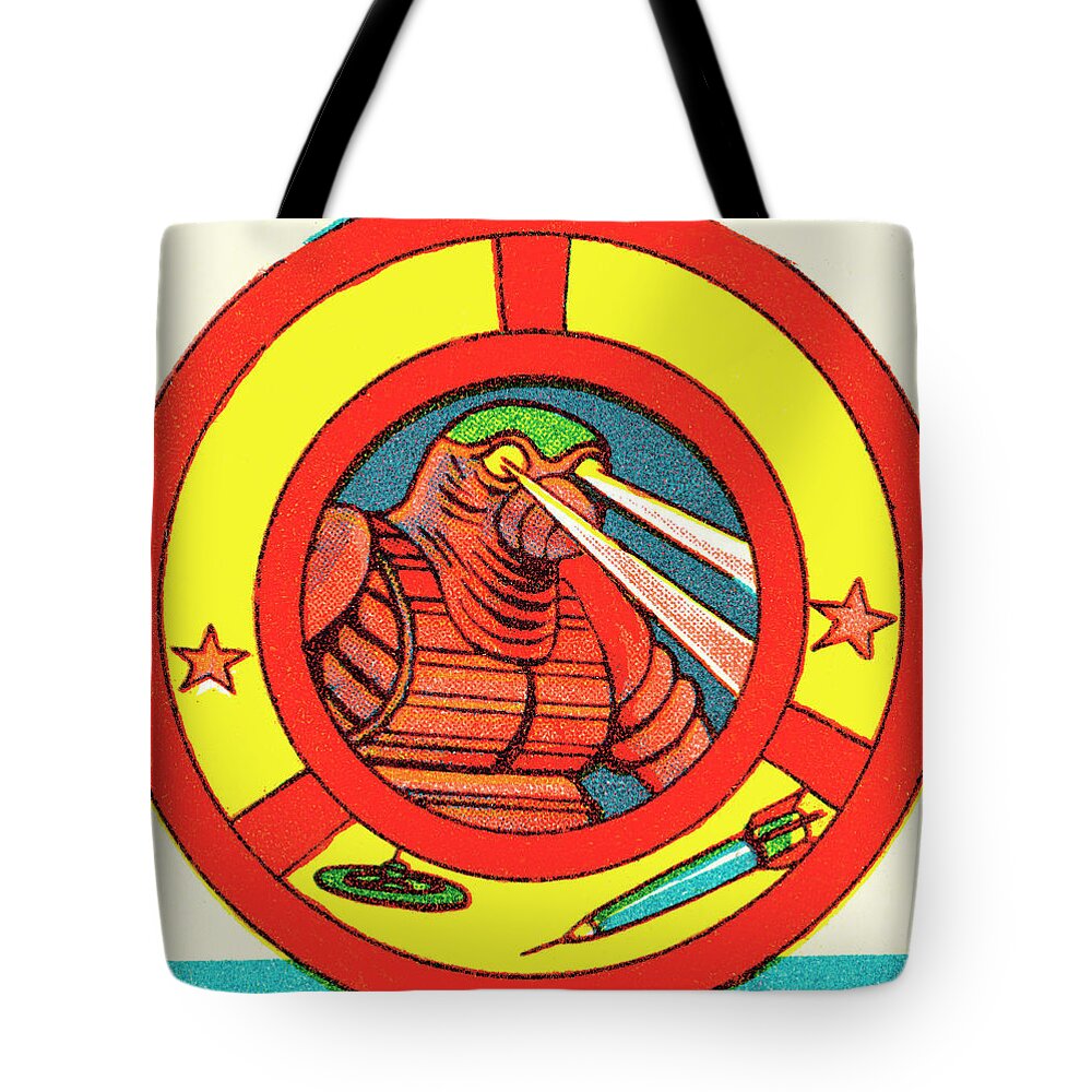 Alien Tote Bag featuring the drawing Monster #104 by CSA Images