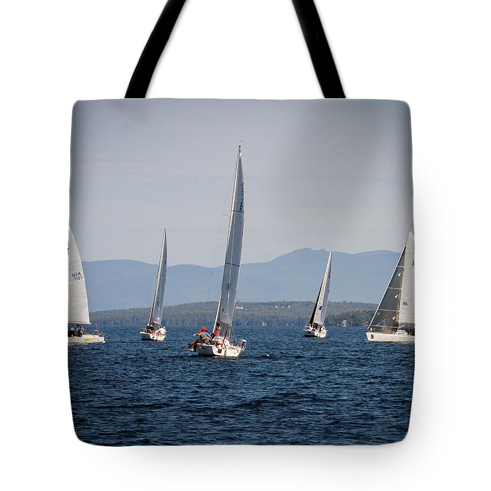 Sailing Tote Bag featuring the photograph 2019 J80 North American Championships #11 by Benjamin Dahl