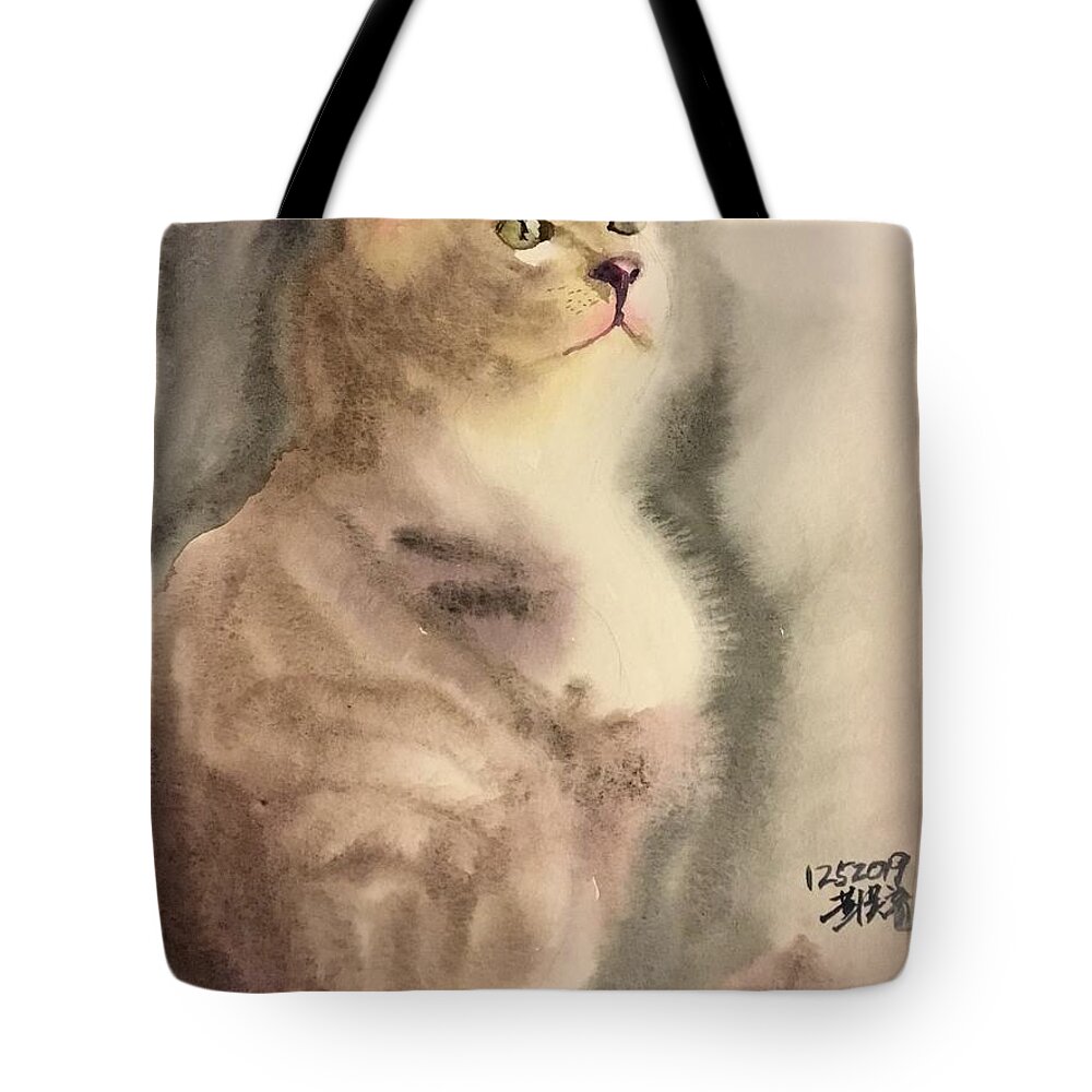 1132019 Tote Bag featuring the painting 1132019 by Han in Huang wong