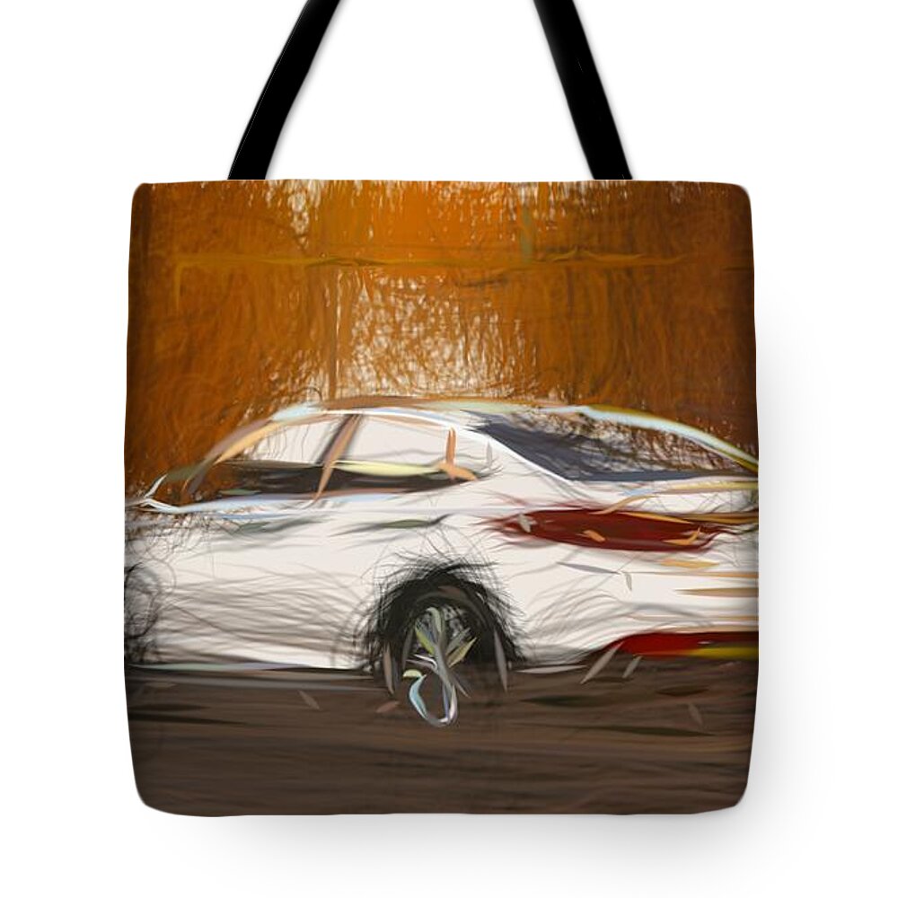 Kia Tote Bag featuring the digital art Kia Optima Draw #13 by CarsToon Concept