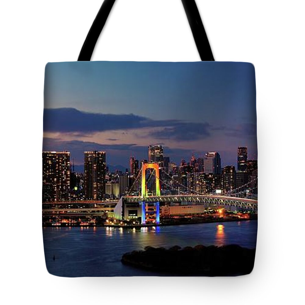 Tokyo Tower Tote Bag featuring the photograph Tokyo Panorama At Sunset #12 by Vladimir Zakharov