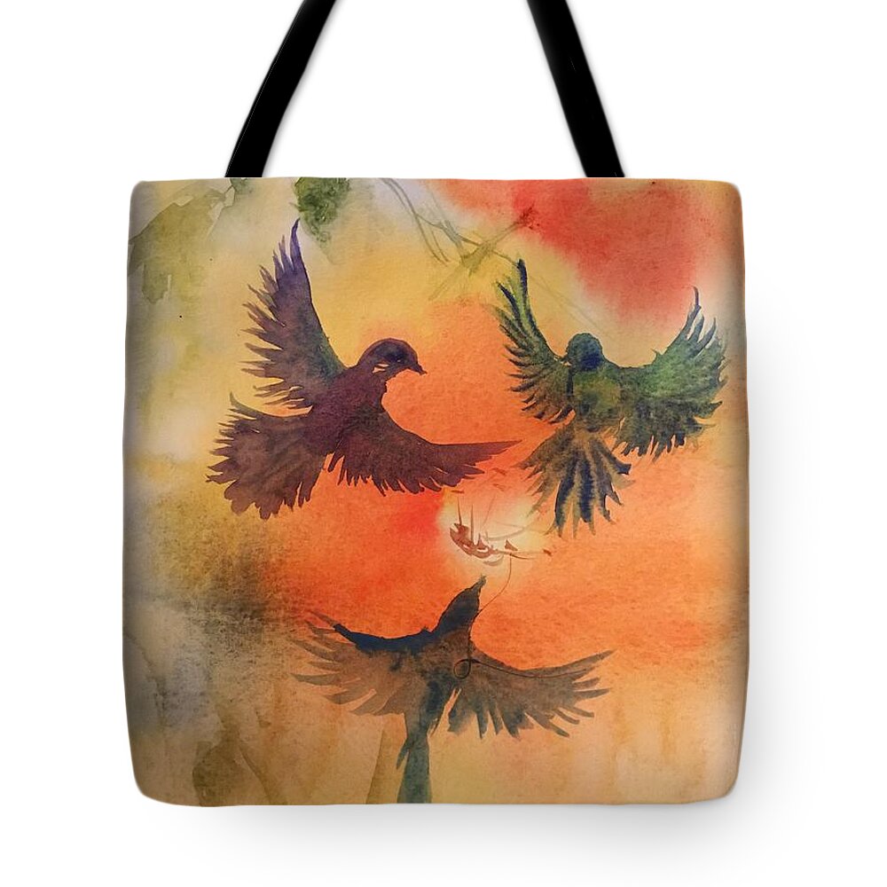 1232019 Tote Bag featuring the painting 1232019 by Han in Huang wong