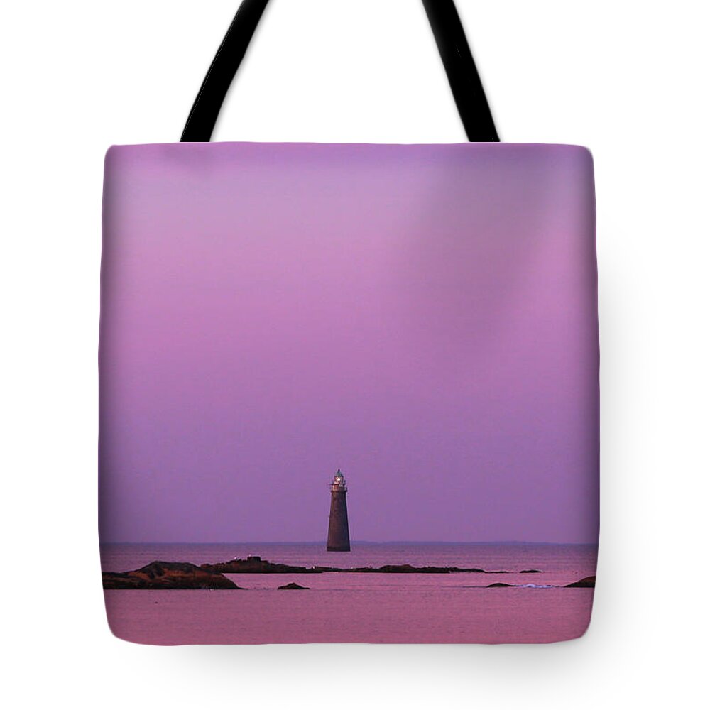 Lighthouse Tote Bag featuring the photograph 143 Pink by Ann-Marie Rollo